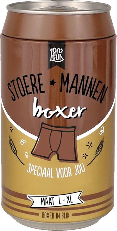 100% Leuk Stoere Mannen Boxer In Blik Multi