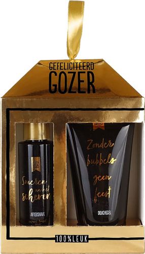 100% Leuk Cadeau set Gefeliciteerd Gozer Zwart