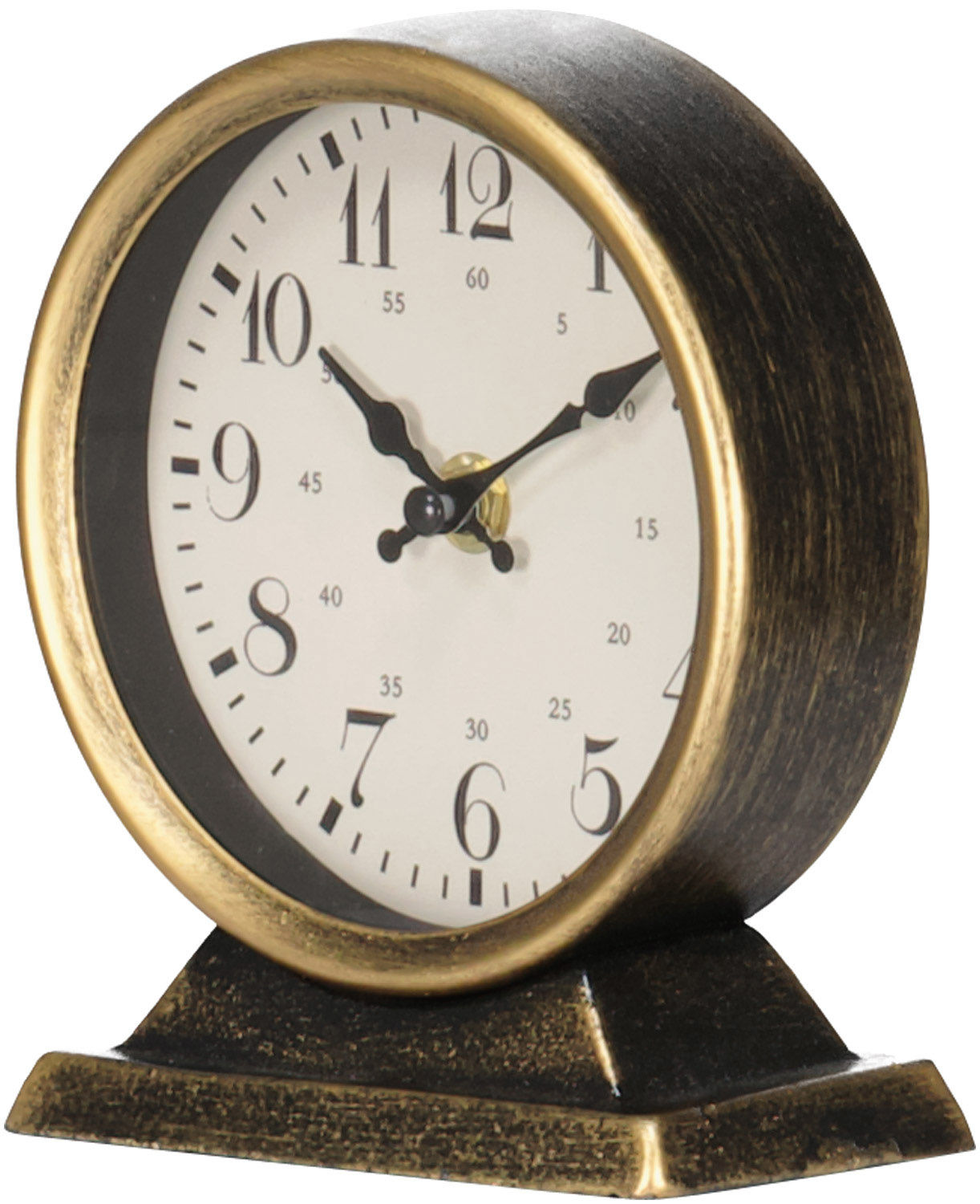Bomont Collection klok rond caroline S metaal 13x6,5x15cm Bruin