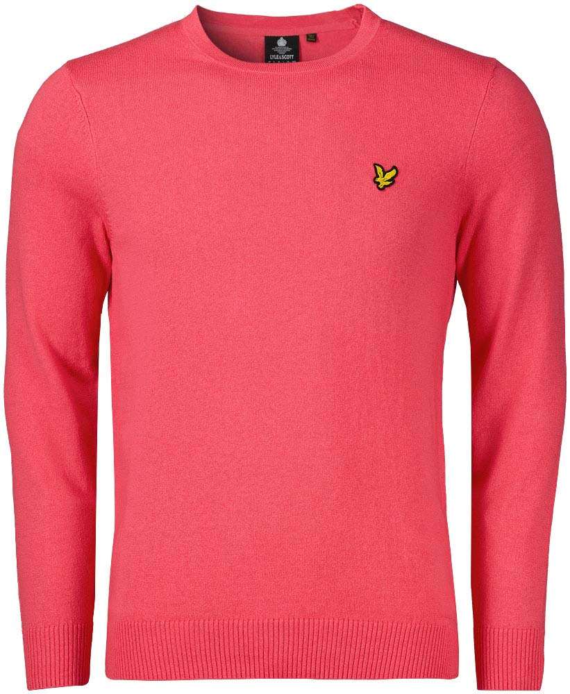 Lyle & Scott Crew Neck Cotton Merino Jumper Fuchsia