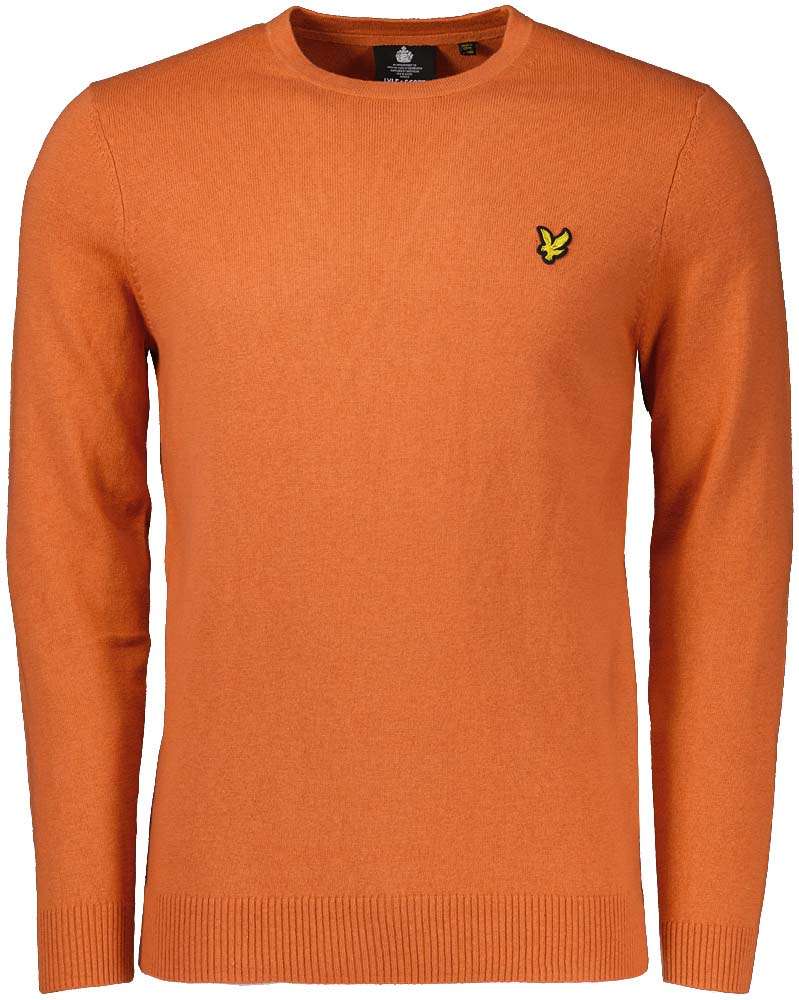 Lyle & Scott Crew Neck Cotton Merino Jumper Oranje