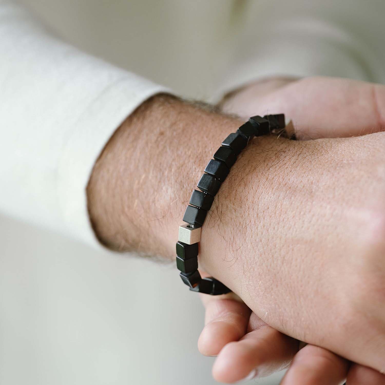 Steel & Barnett Stones Bracelet Memphis Zwart