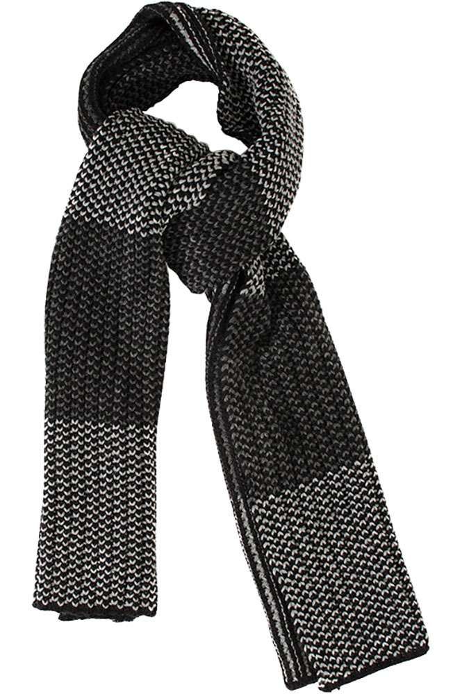 STASIO |  Single face knitted scarf stripe design Grijs