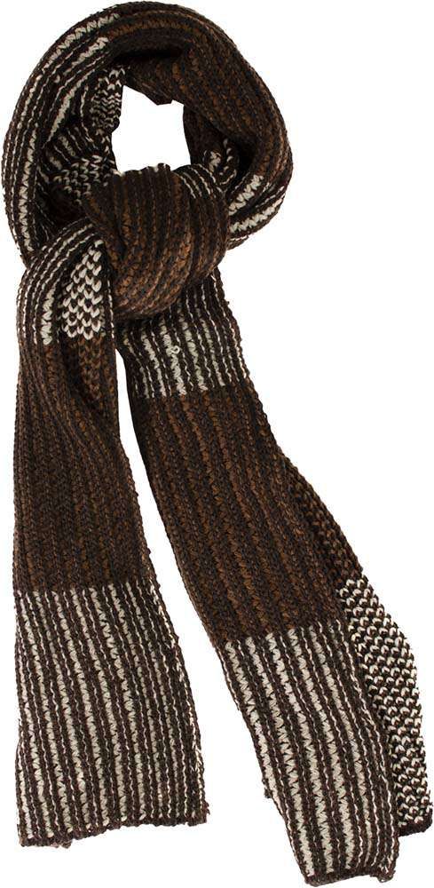 STASIO |  Single face knitted scarf stripe design Bruin