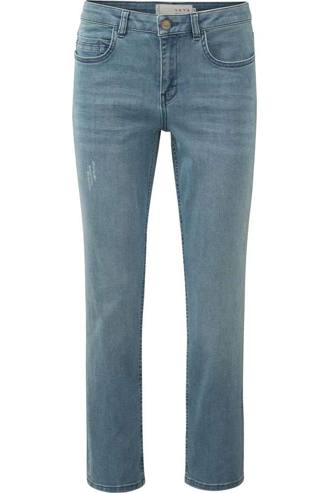 Cotton blend straight jeans Blauw