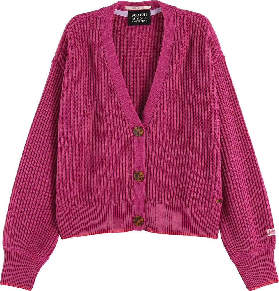 Scotch & Soda Boxy-fit cardigan Rood