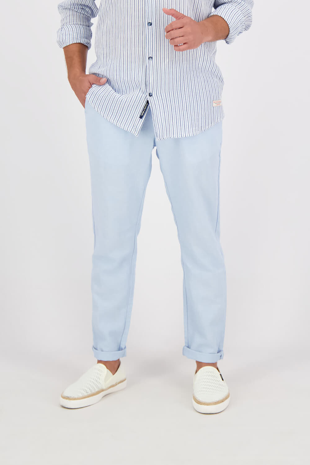 Scotch & Soda Warren - Cotton/linen jogger Blauw