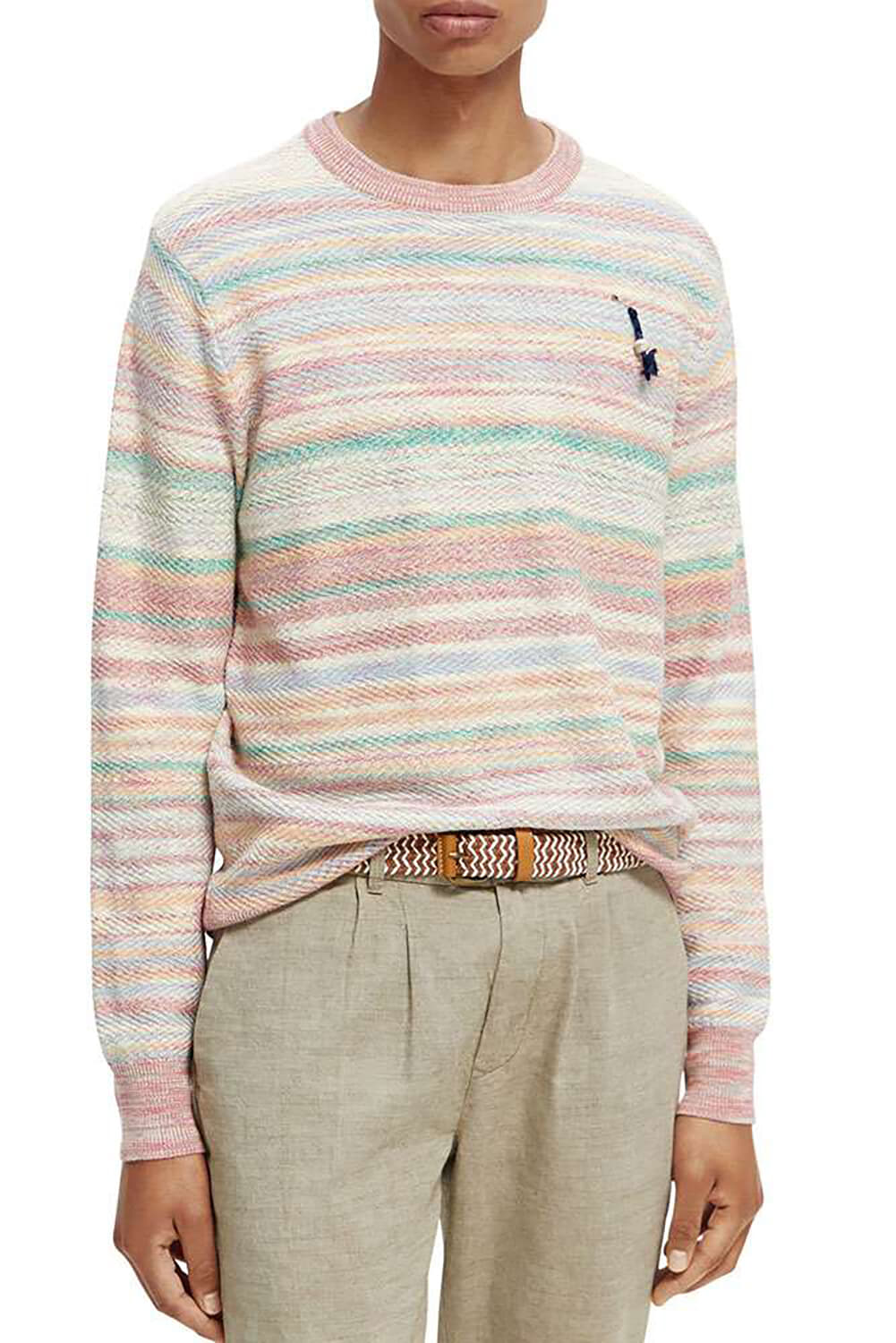 Scotch & Soda Structured knit space-dye crewneck Multi