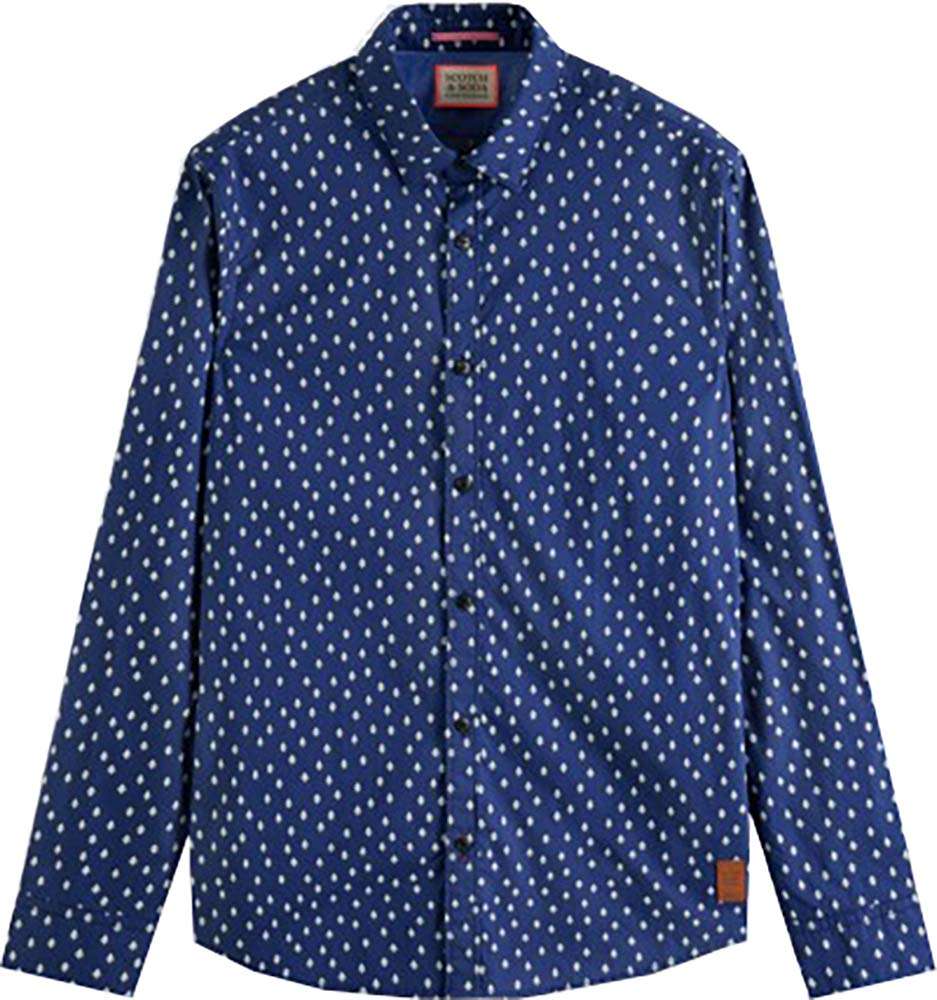 Scotch & Soda Slim-Fit allover printed poplin shi Navy