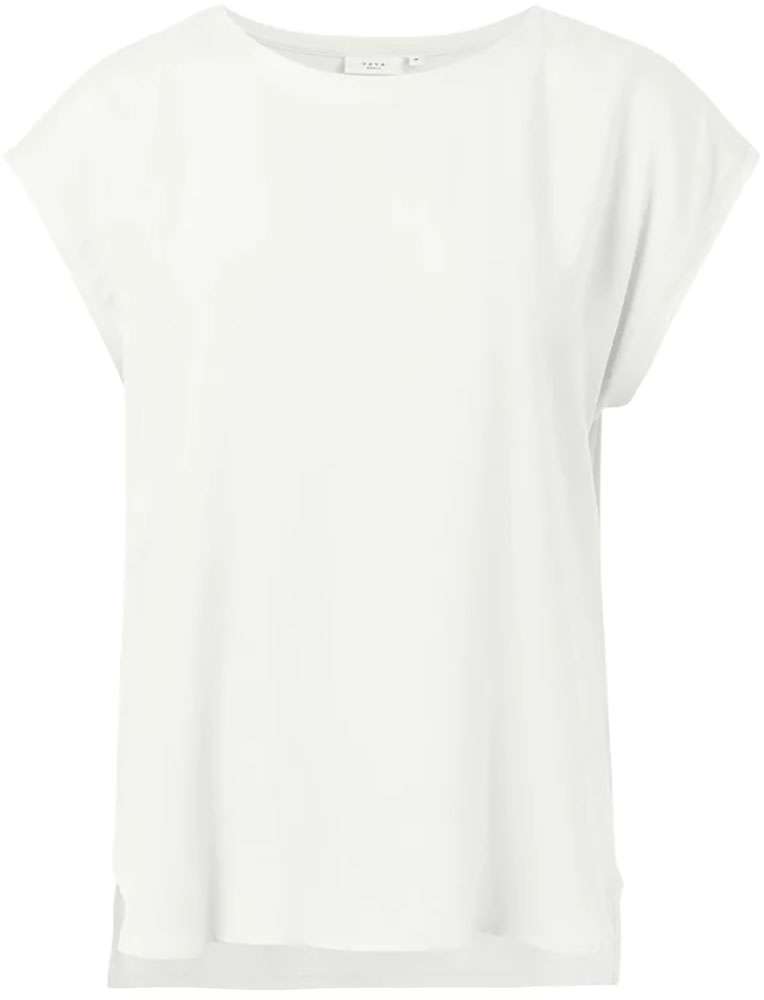 T shirt with rounded hems Wit