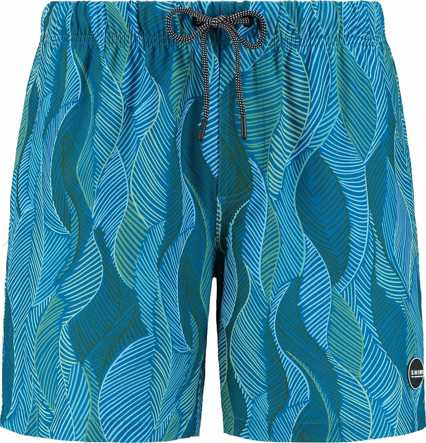Shiwi swimshort wild leaves Blauw
