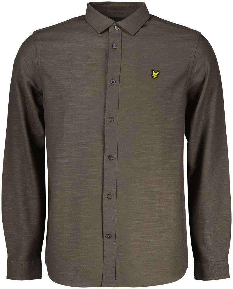 Lyle & Scott chunky slub shirt Groen