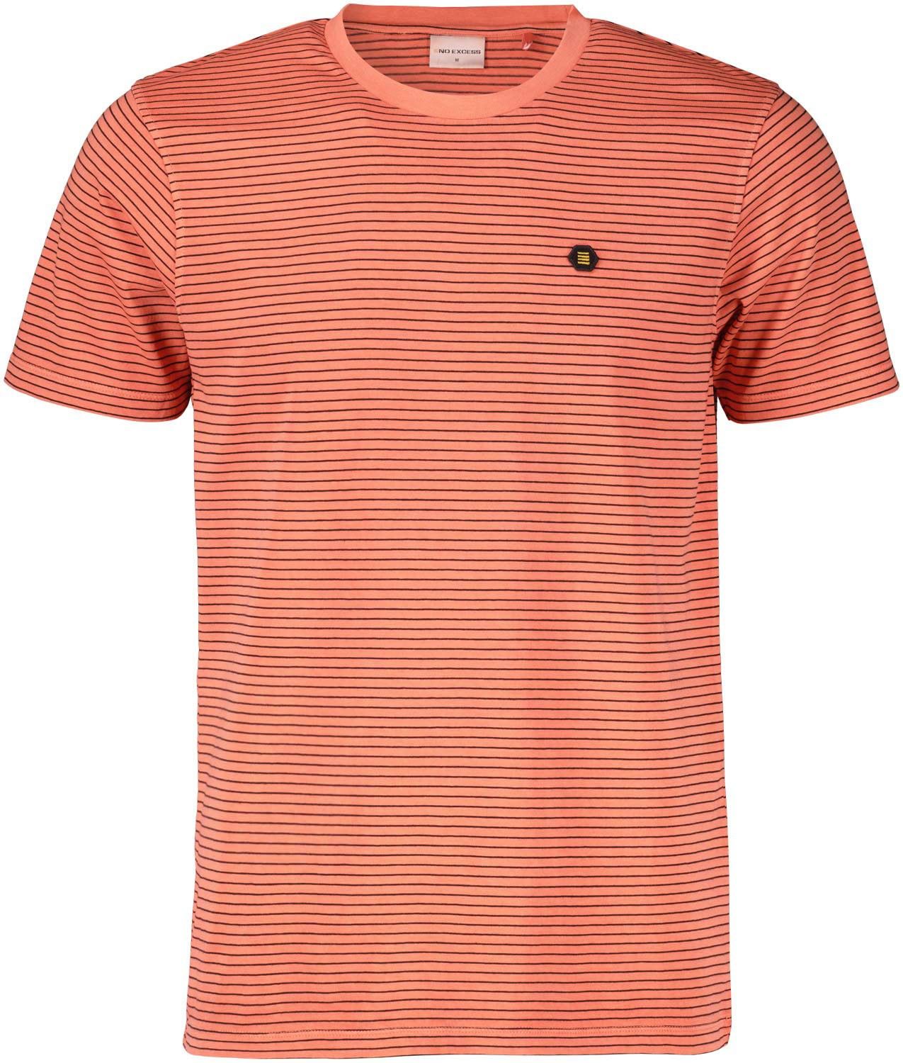 T-Shirt Crewneck Stripe Garment Dye Oranje