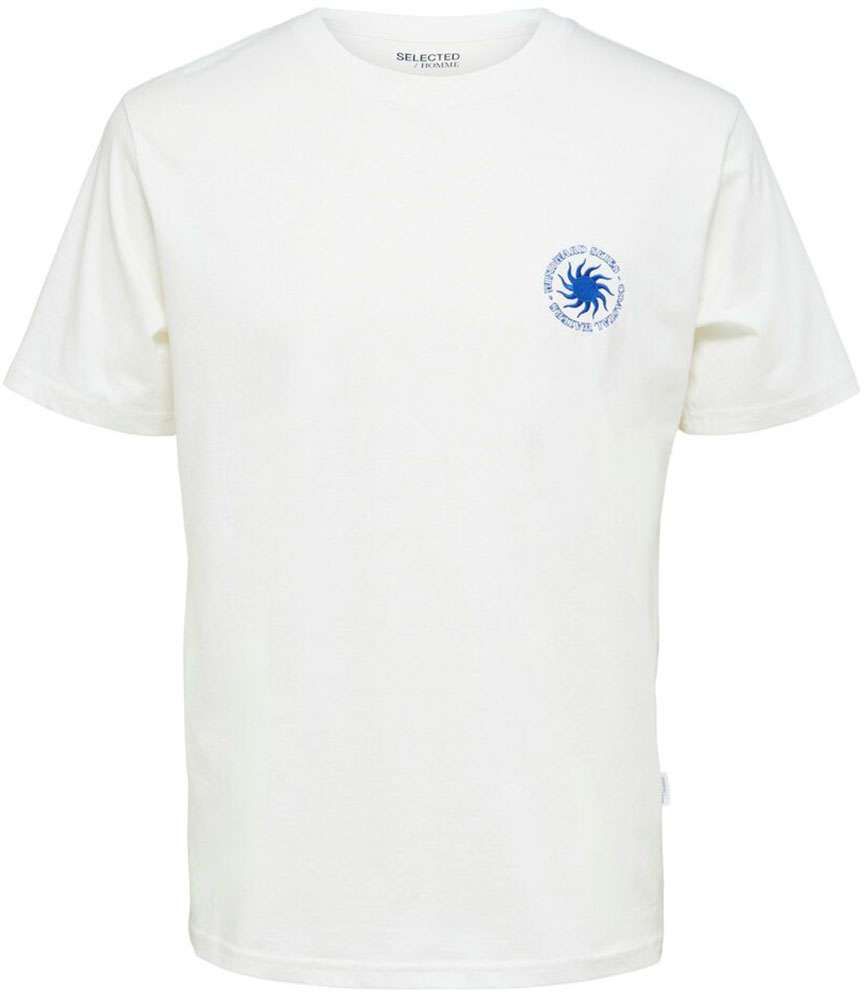 slhrelaxjoss emb t-shirt Wit