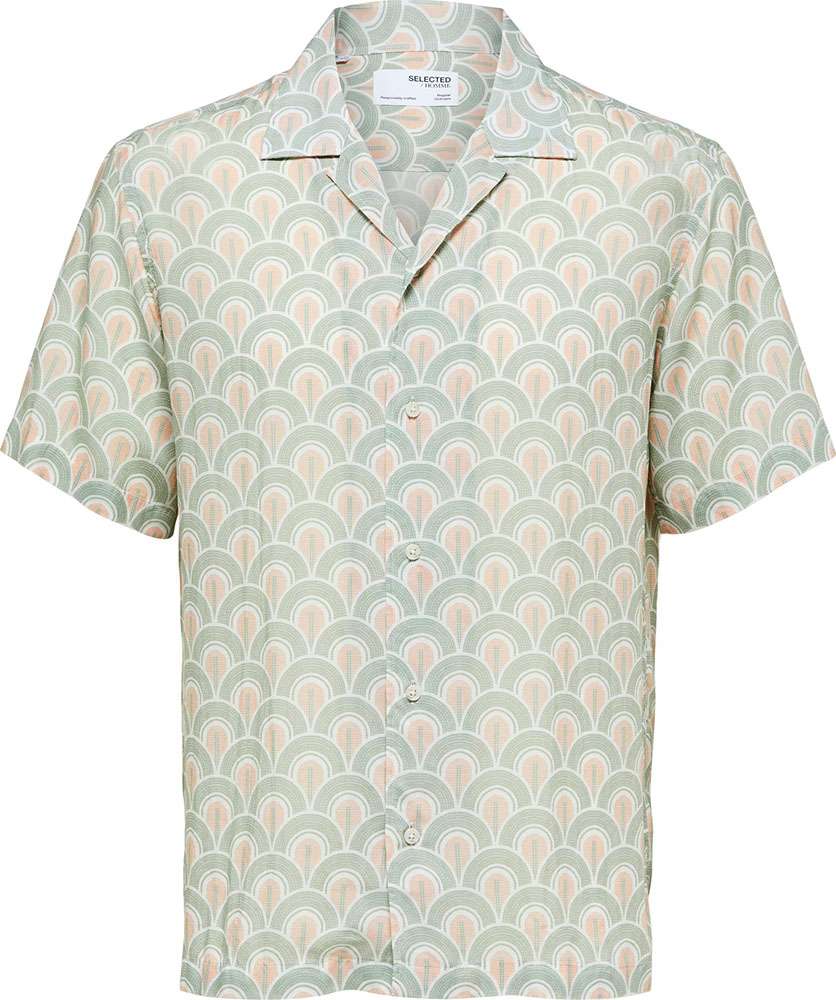 Selected Homme slhrelax-lee aop shirt ss Groen