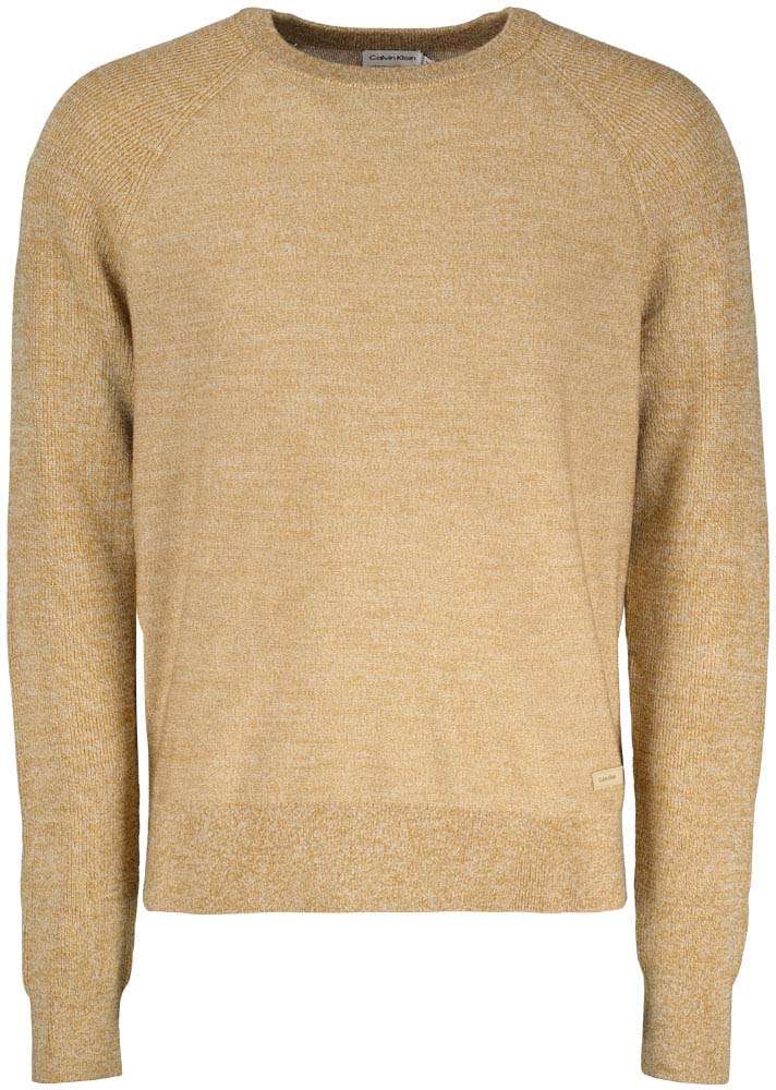 Calvin Klein SUPERIOR WOOL MOULINE SWEATER Camel