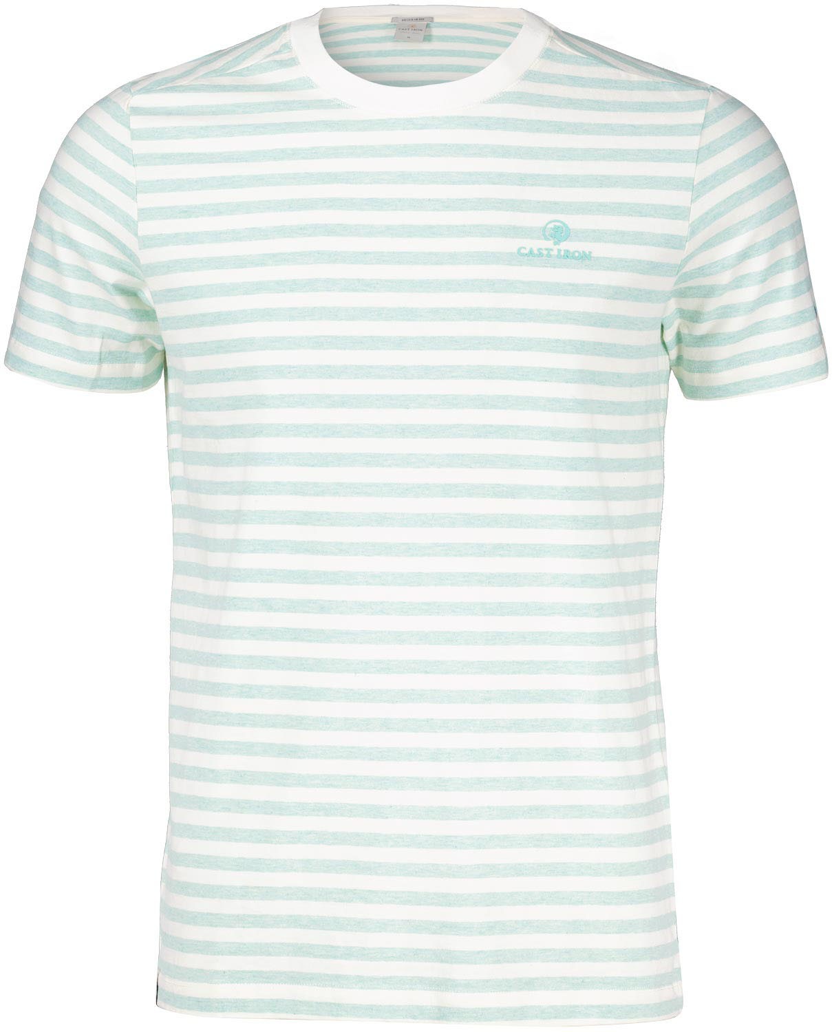 Cast Iron Short sleeve r-neck melange jersey Blauw