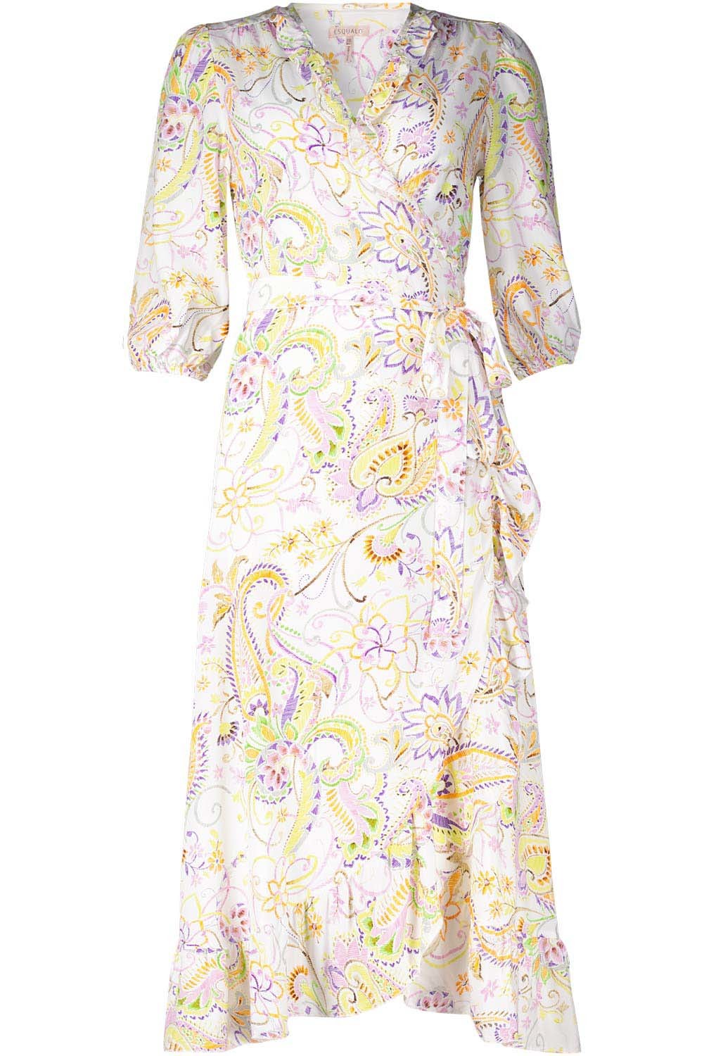 Esqualo Dress wrap over beloved flower print Multi