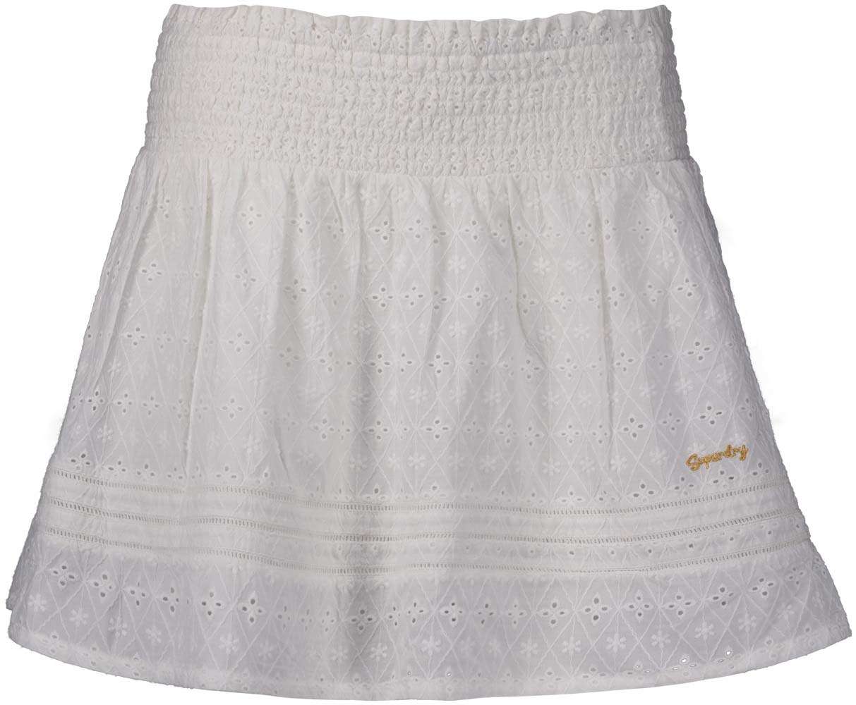 Superdry Lace mini skirt Off White