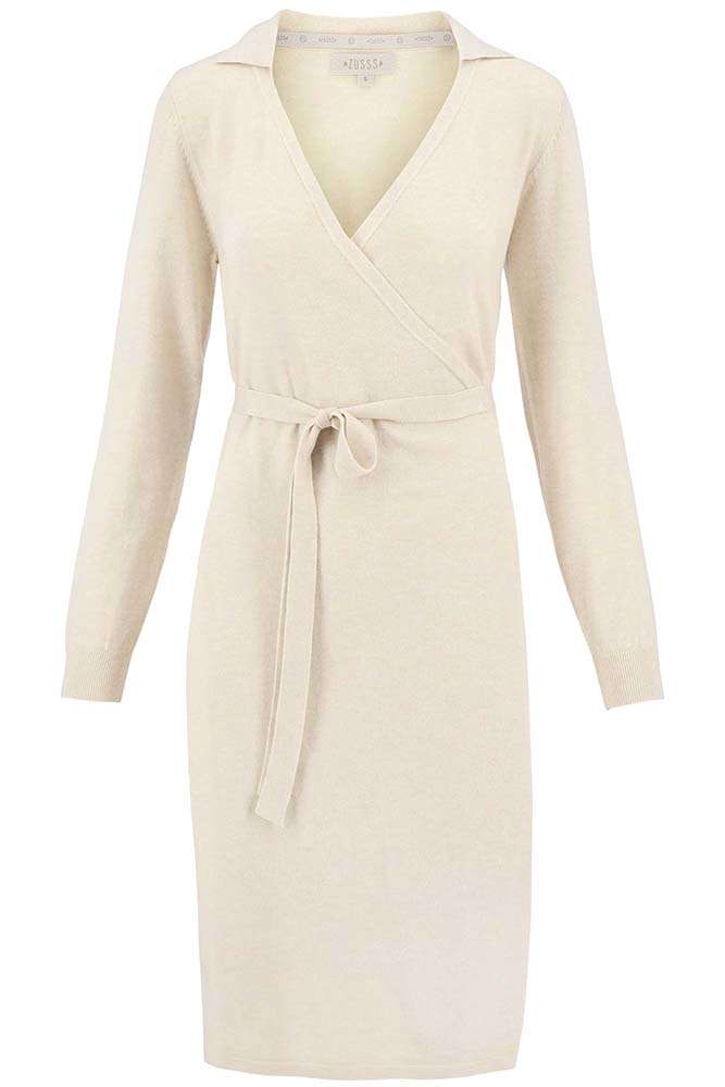 Zusss Wikkel jurk zand Beige