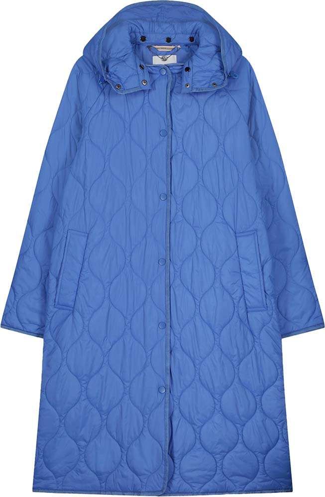 Coat padded detachable hood Blauw