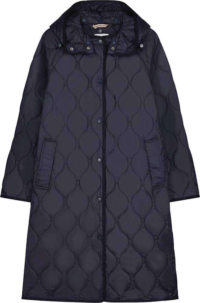 Coat padded detachable hood Blauw