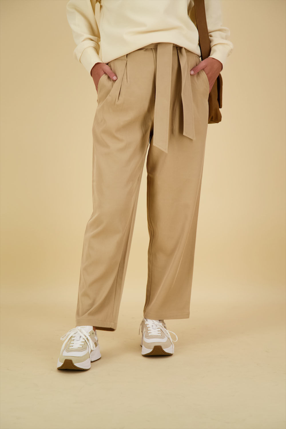 Scotch & Soda Daisy - High rise straight leg pape Beige