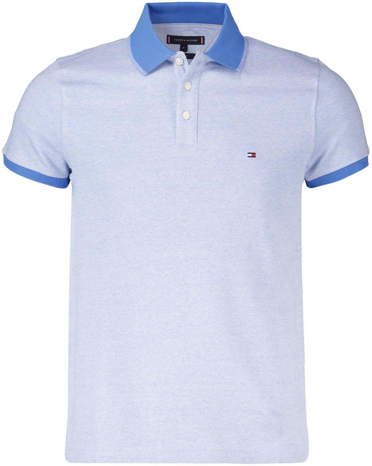 mouline tipped slim polo Blauw