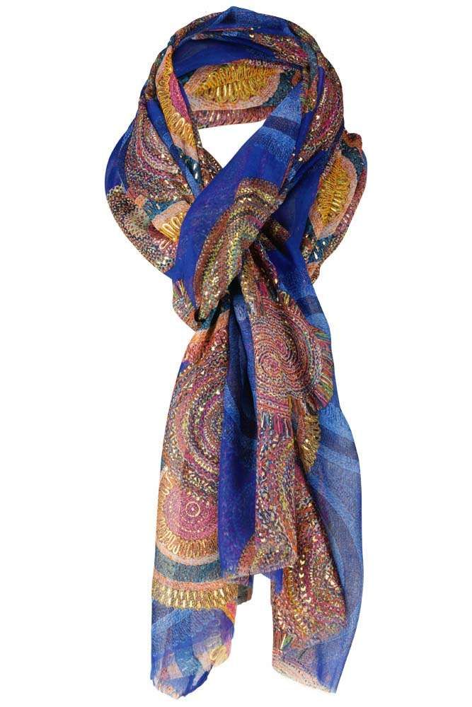 shawl Blauw