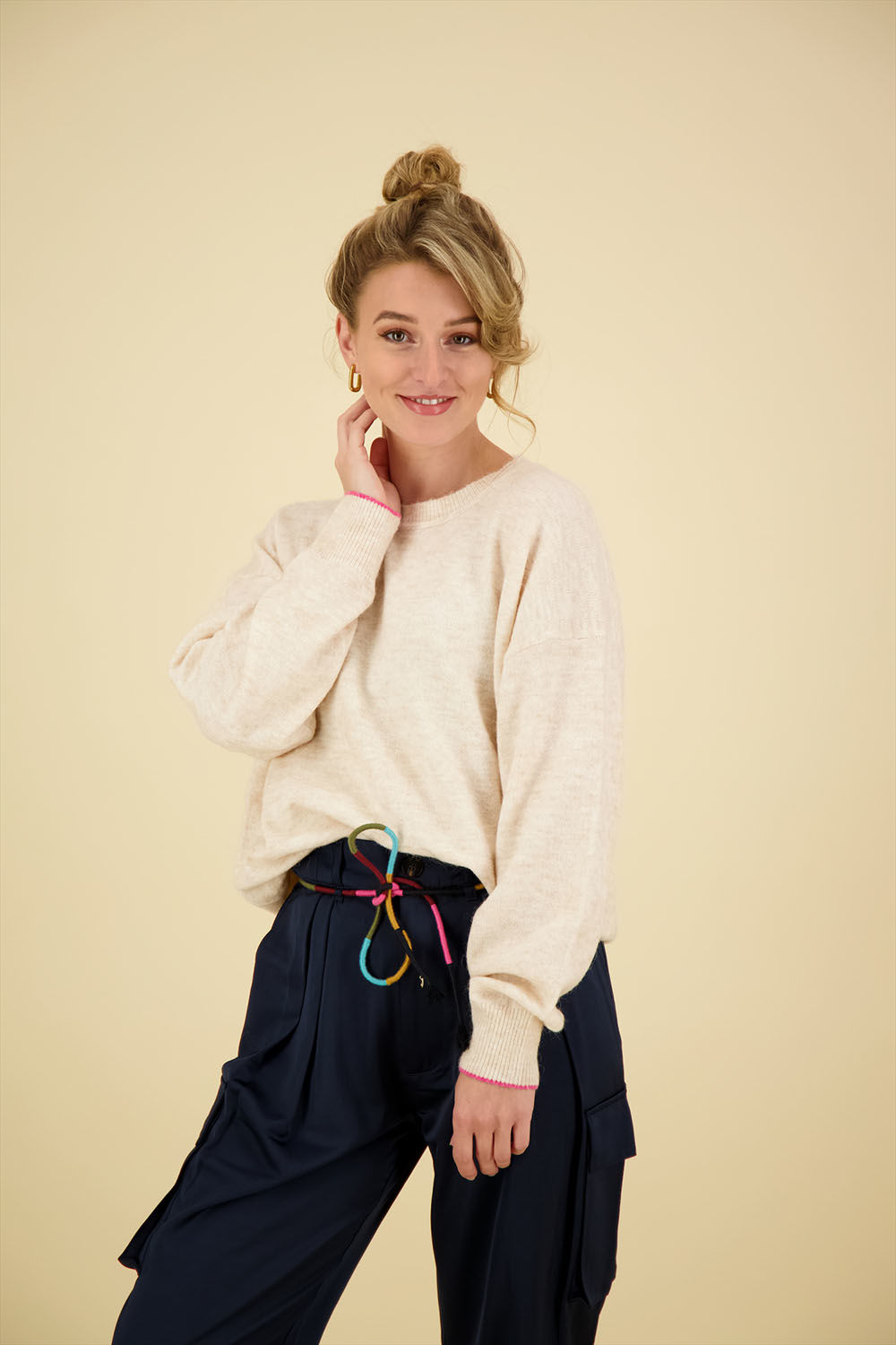Scotch & Soda Pullover Fuzzy crew neck  Beige