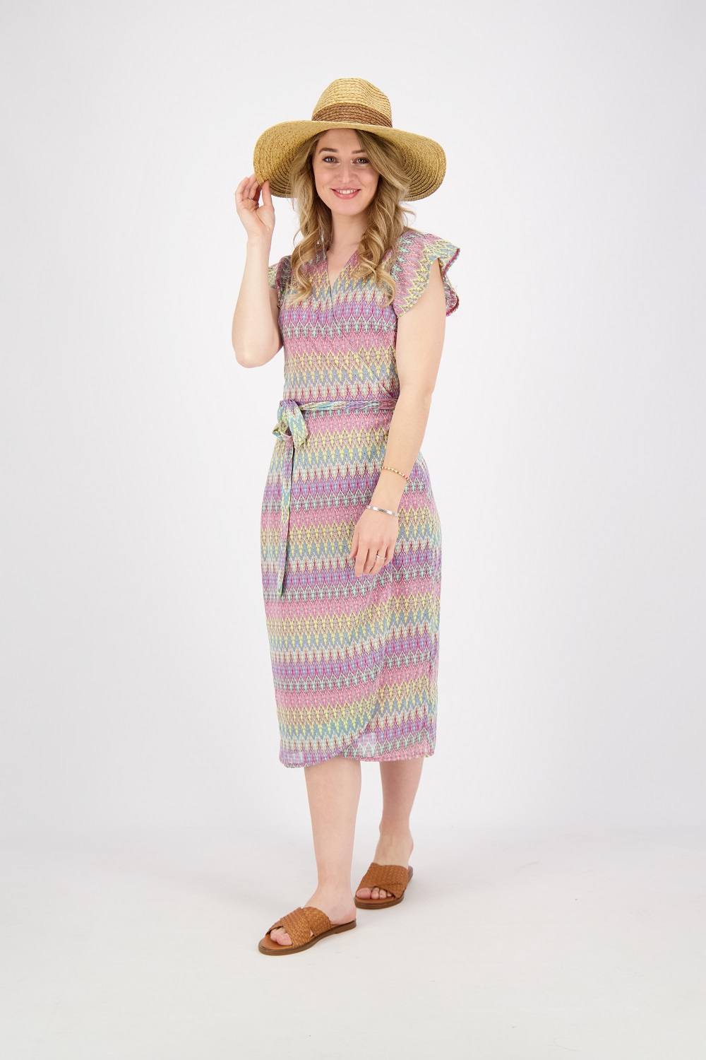 Freebird Rosy Midi dress Roze