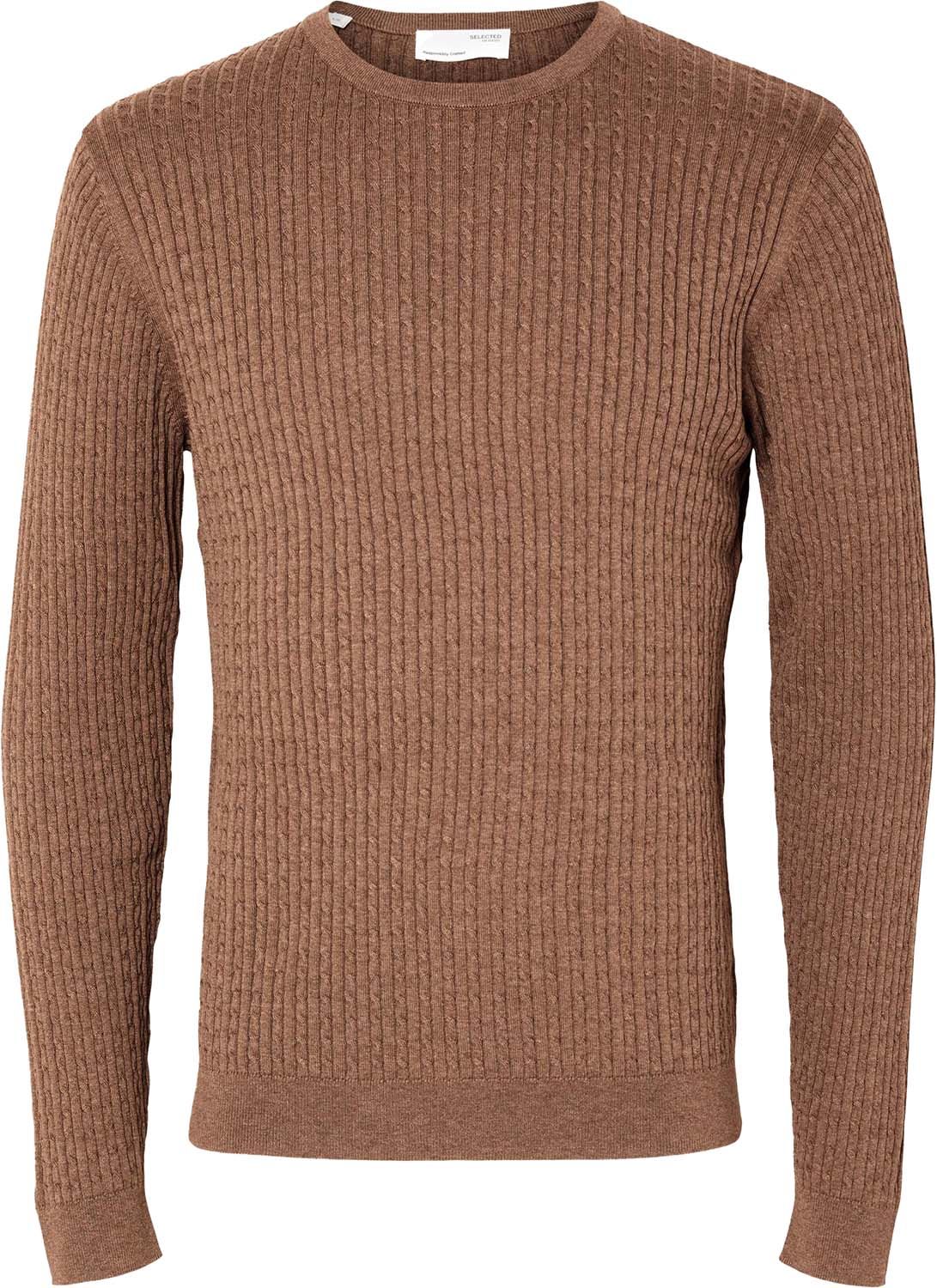 Selected Homme slhberg cable crew neck  Bruin