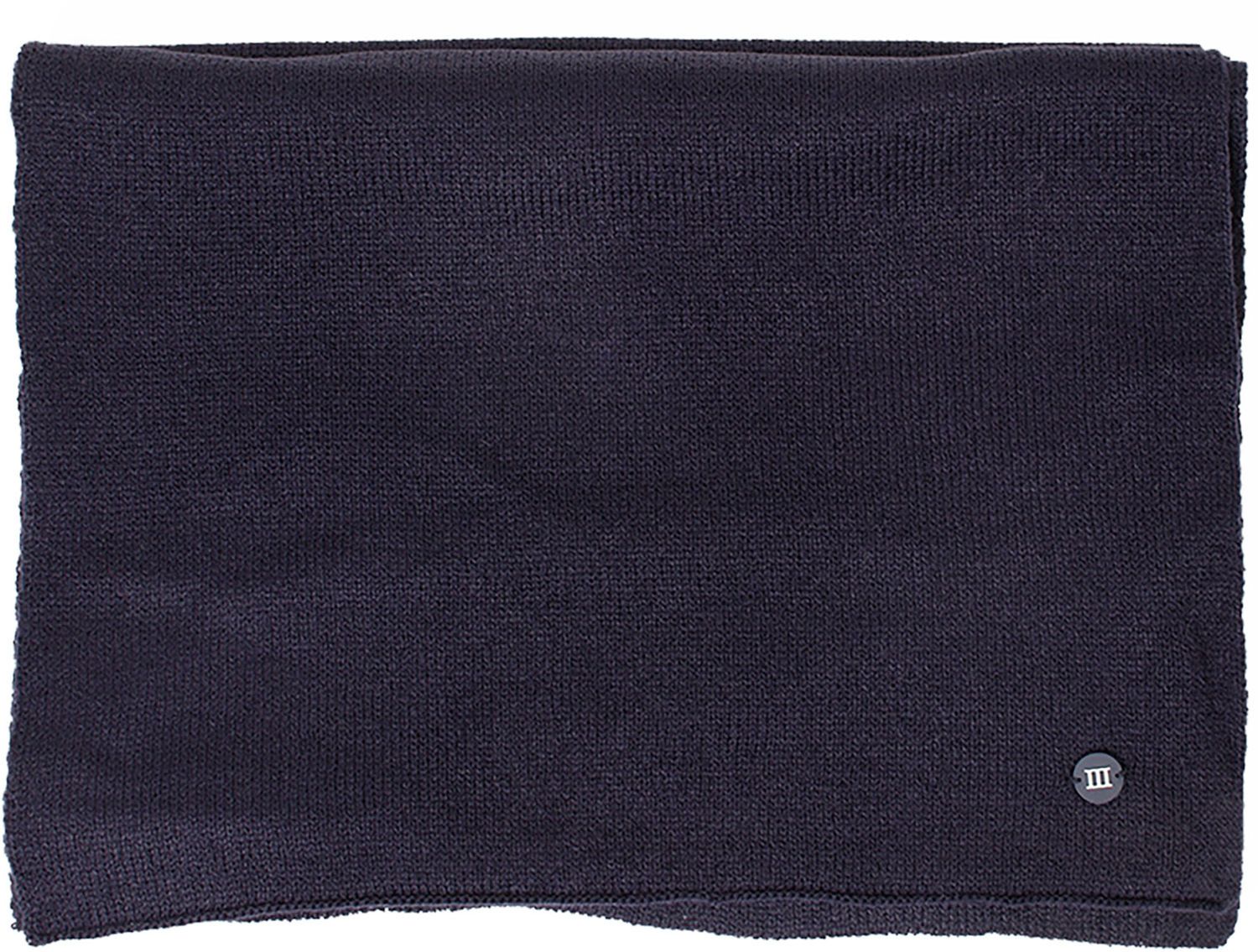 SNOW | Fine knitted scarf with rubber logo ||| Blauw