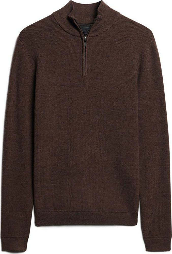 merino henley half zip jumper Bruin