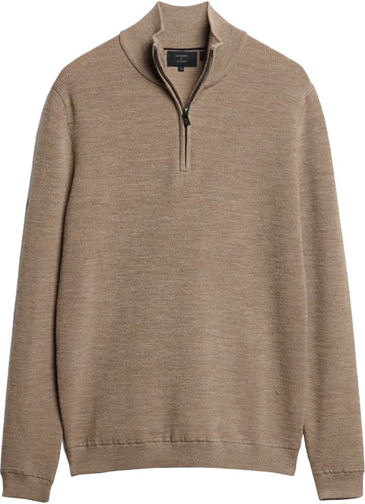 merino henley half zip jumper Bruin