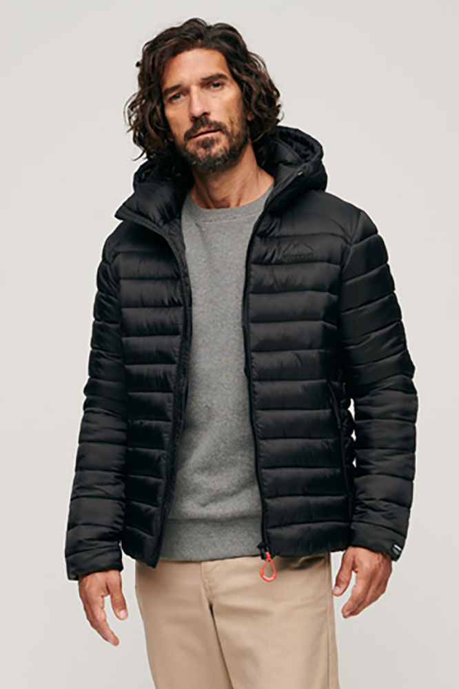 Superdry hooded fuji puffer Zwart
