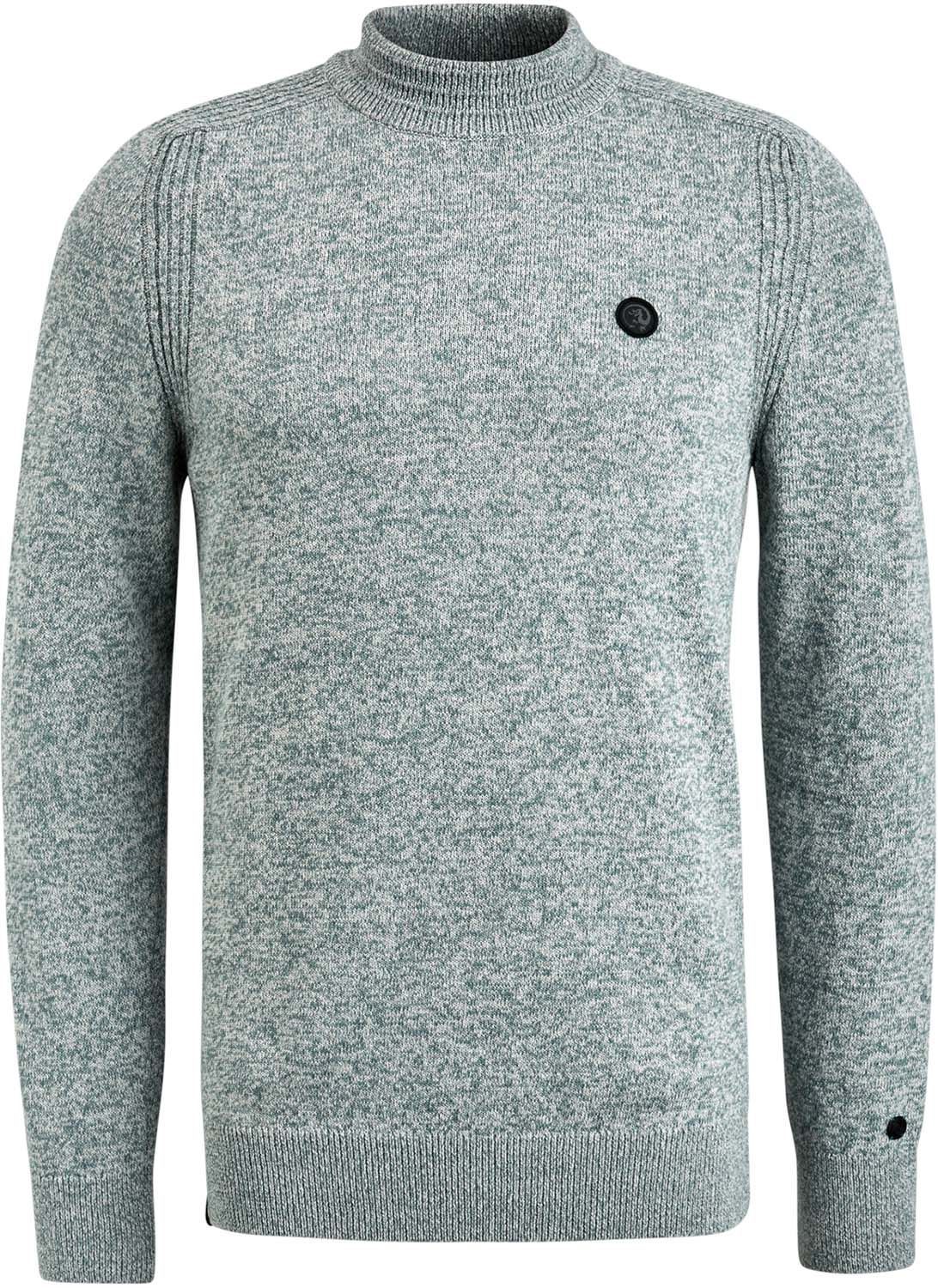 Cast Iron R-neck cotton mix mockneck Groen