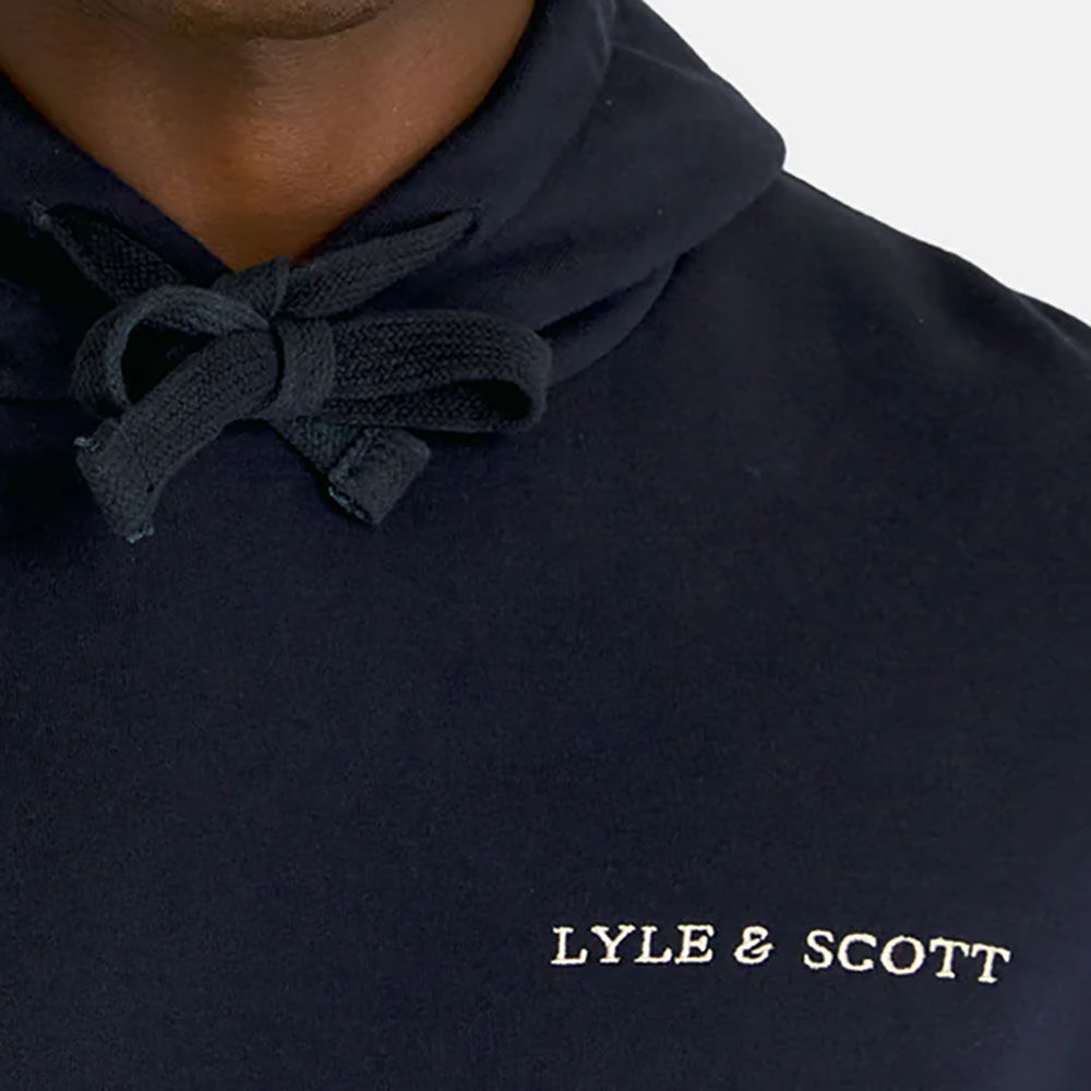 Lyle Scott embroided hoodie sweat Blauw Truien Gratis