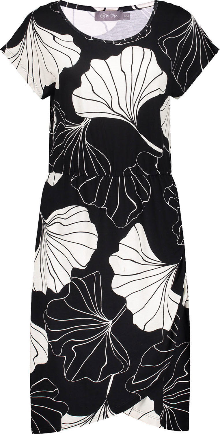 Geisha Dress elastic waist Zwart