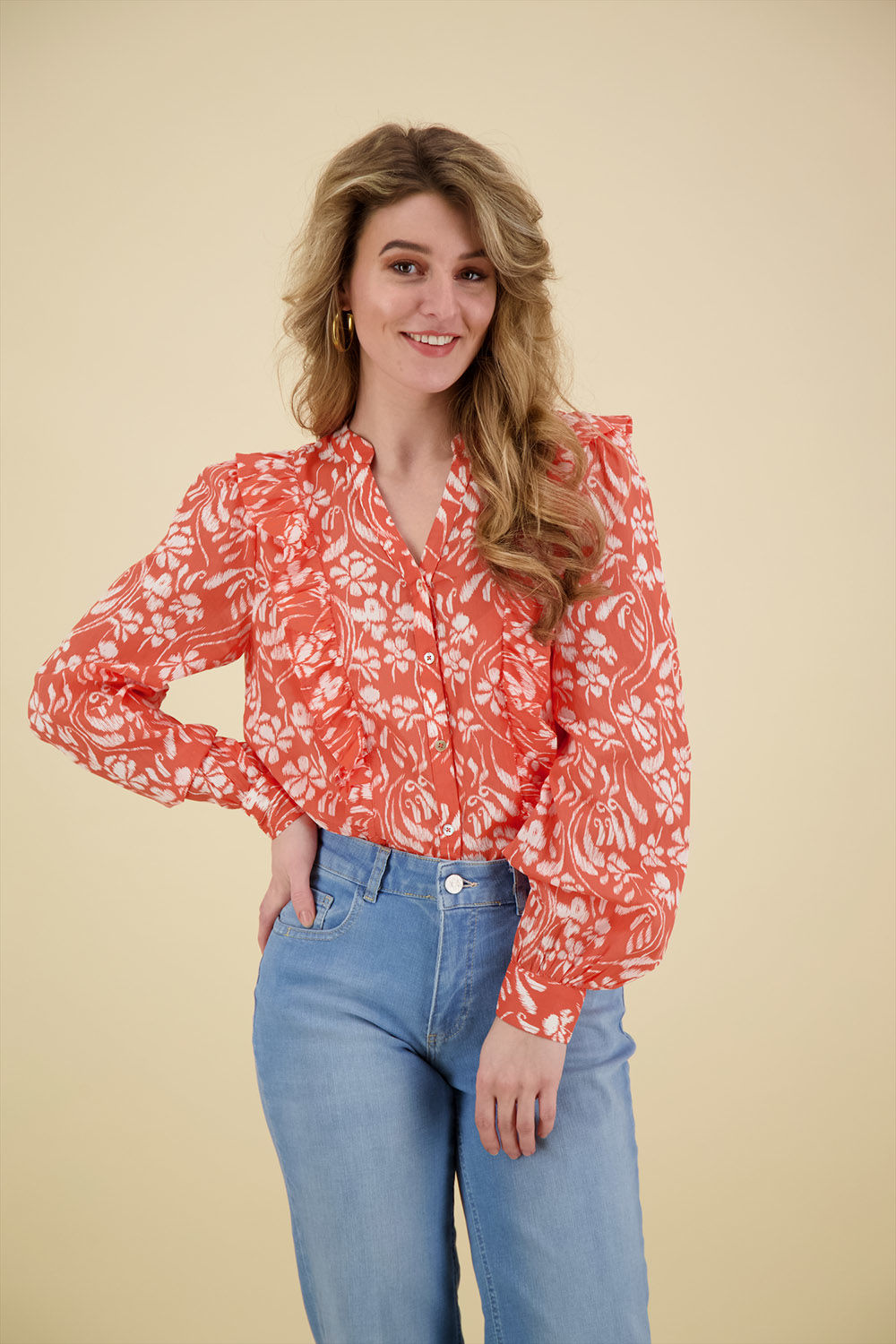 Ichi Blouse Simmi Oranje