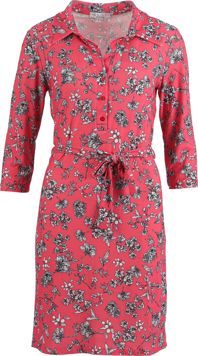 Enjoy jurk allover bloemen print Oranje