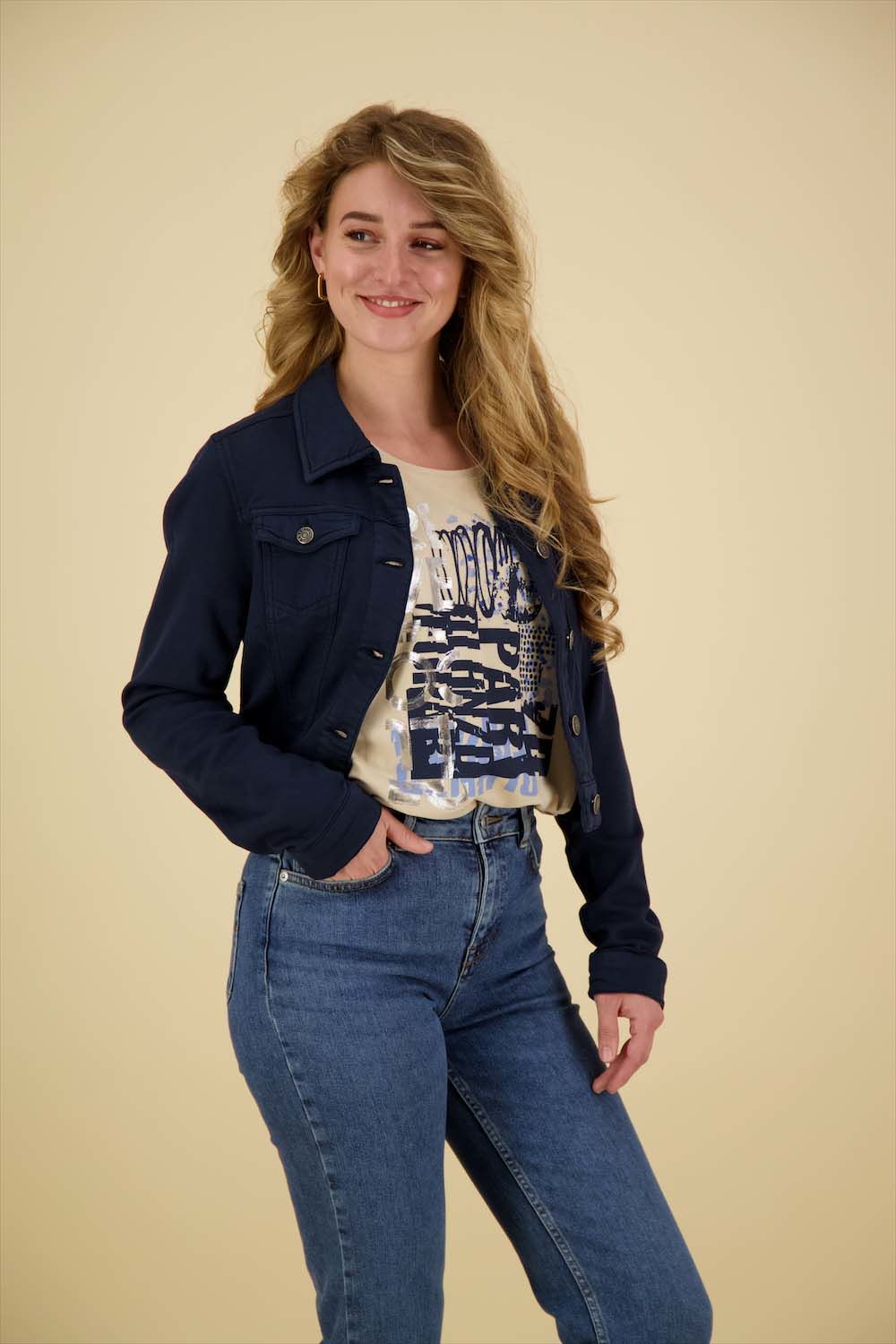Enjoy Jasje kort Blauw
