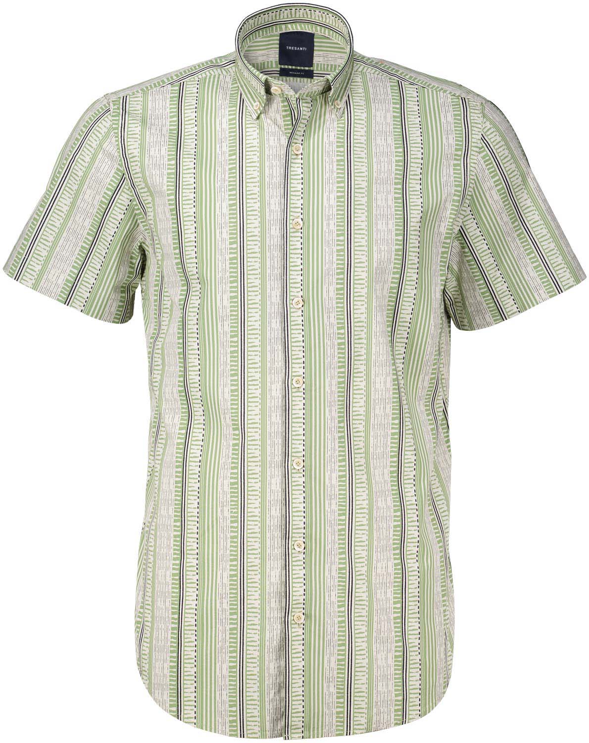 Tresanti BENSON | Short sleeve shirt with bamboo like strip Brick
