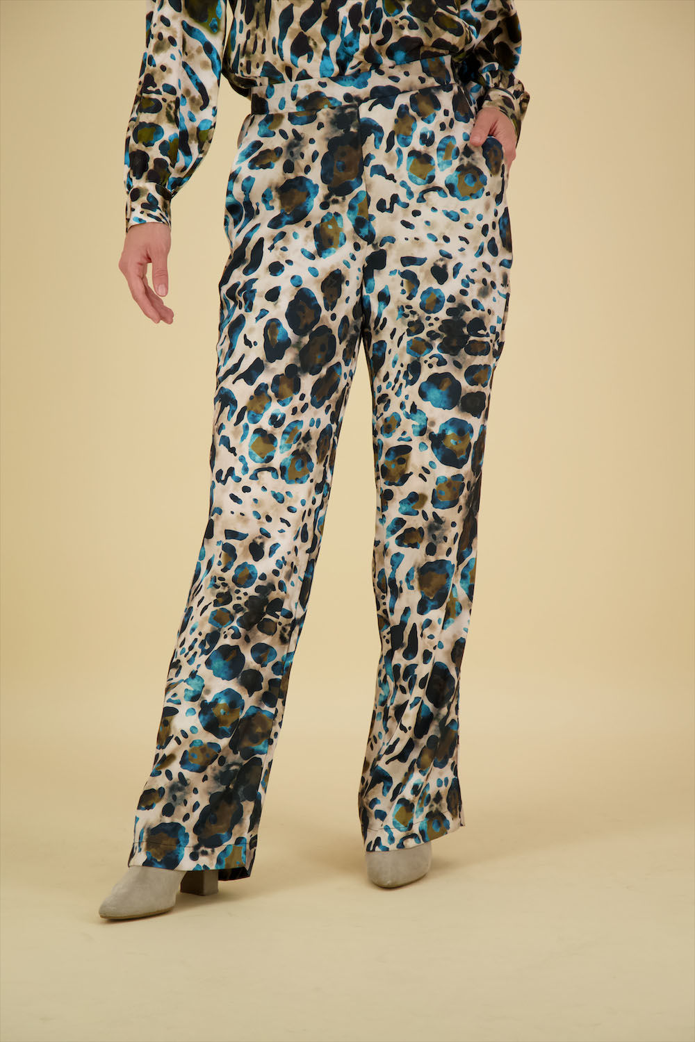 Esqualo Trousers sateen animal roots Multi