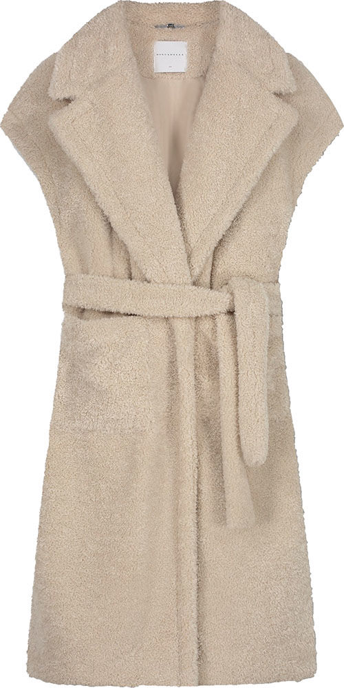 Rino & Pelle Long belted waistcoat Wit