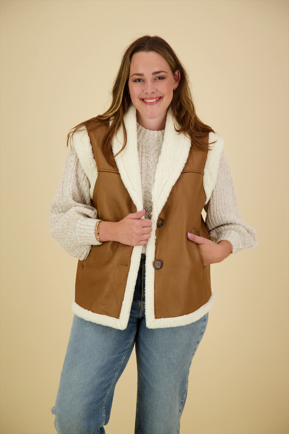 Summum Gilet Lammy Bruin