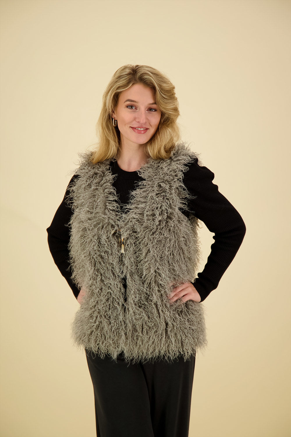 Summum Gilet faux fur Bruin