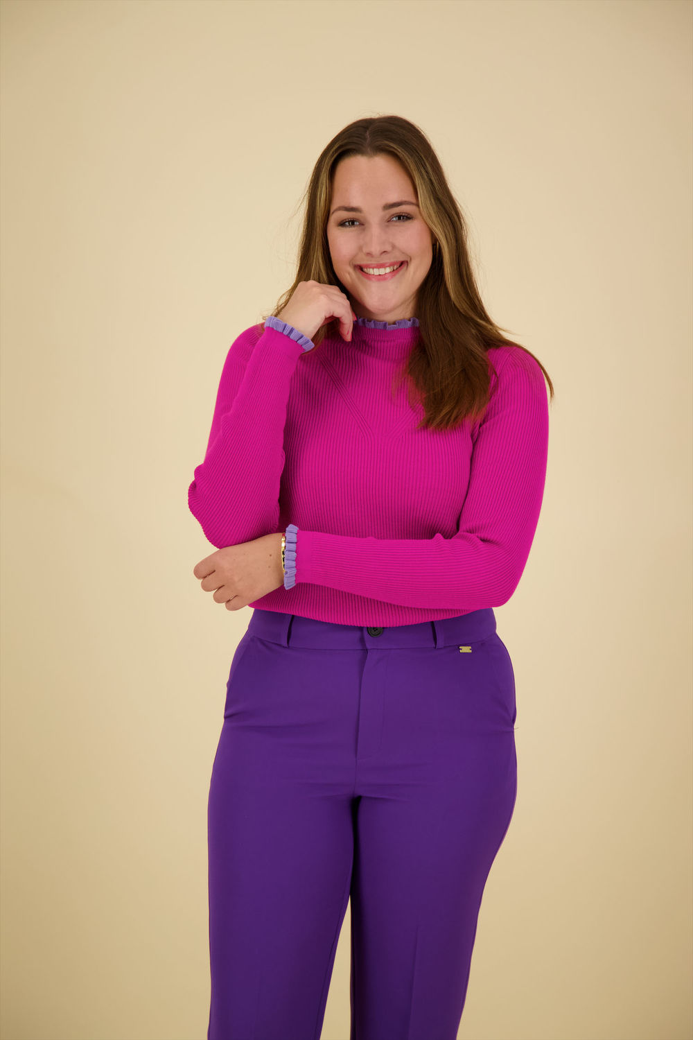 Pom Amsterdam Fiery Pink turtle neck Roze
