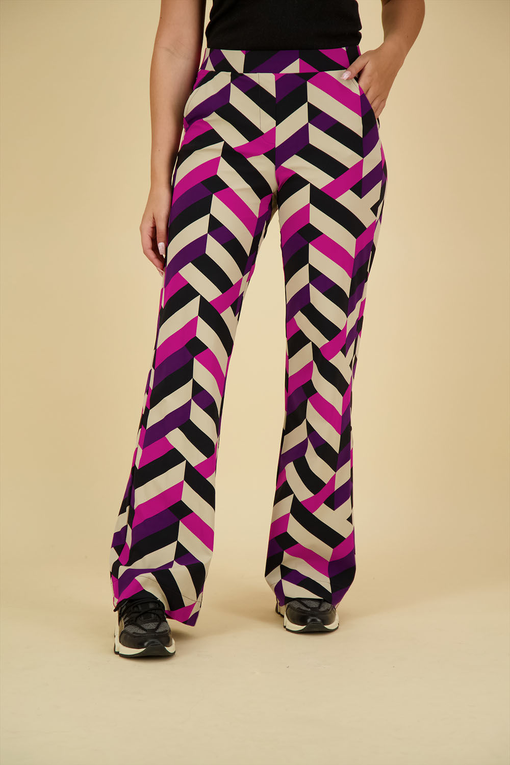 Studio Anneloes Marilon graphic trousers Wit