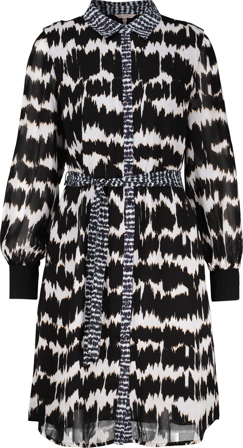 Esqualo Dress ribbed cuff Absolute Illusion Multi